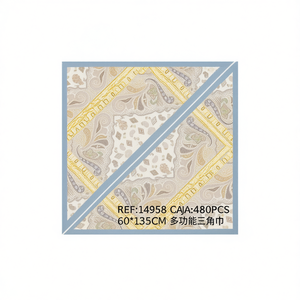 Foulard triangolare stampato FulareS 60x135 cm, accessorio multifunzionale per uomo e donna, per tutte le stagioni, motivo floreale, poliestere e cotone - Product Image 2