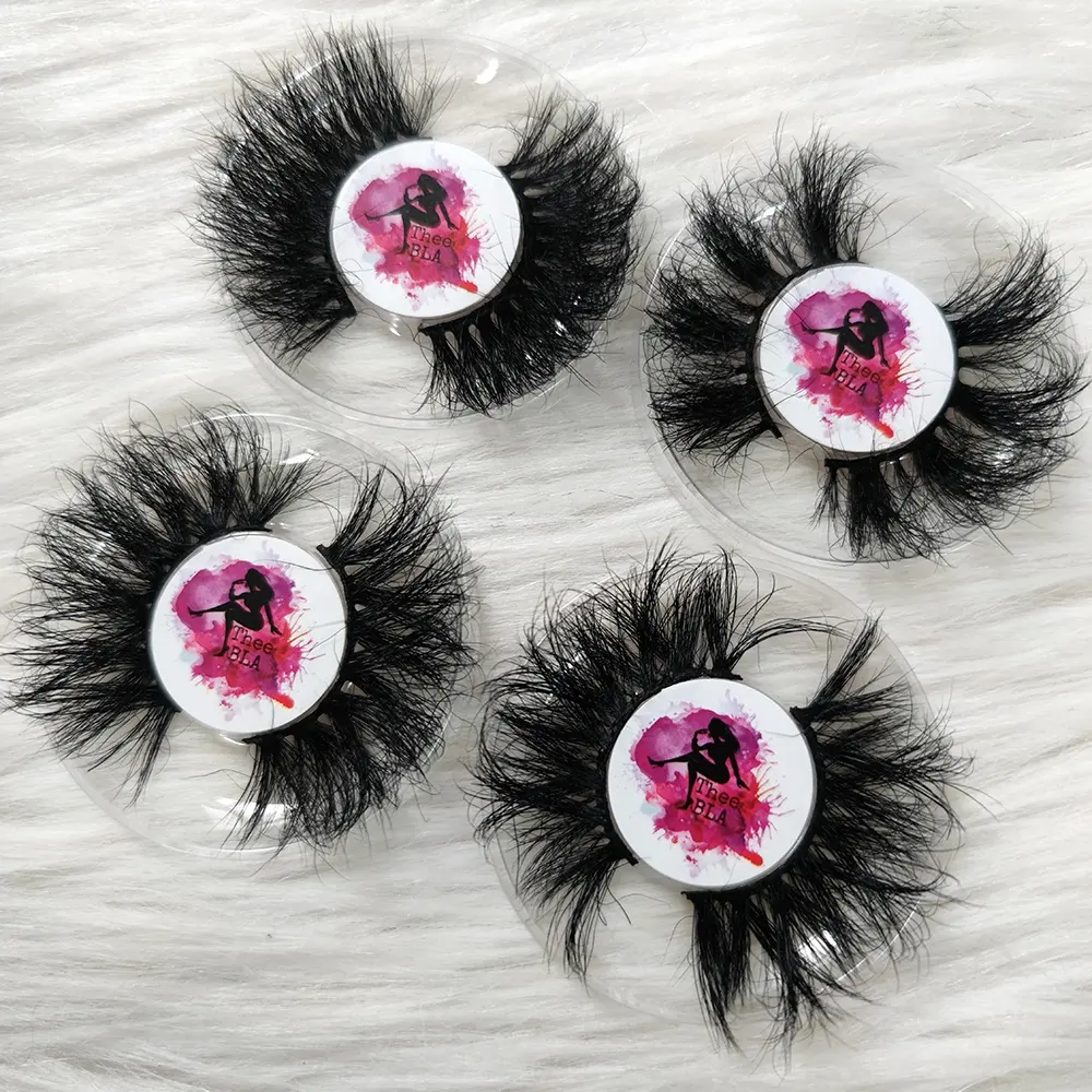 Real mink wholesale fluffy eyelashes 3d 4d lashes vendor wholesale 20mm 25mm mink private label lashes 25 mm 3d mink eyelash