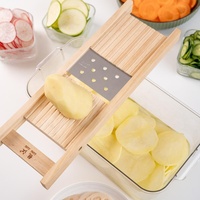 Verstelbare precisiesnijder Ui Aardappel Handmatige mandoline Family Series Massief hout Professioneel gadget Roestvrijstalen messen