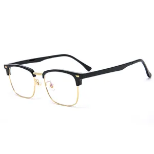 metal metade aro armações de óculos óptica Suppliers-Óculos de grau para mulheres e homens, armação de óculos de metal claro tr90, 88001