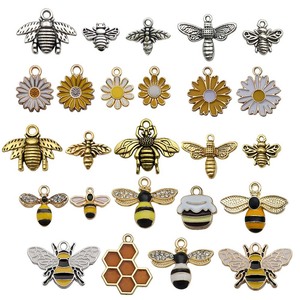 จี้โลหะผสมรูปผึ้ง ซีรีส์ Bee สำหรับทำเครื่องประดับ DIY จี้ห้อยคอสำหรับทุกเพศ รุ่น SN1009 - Product Image 5
