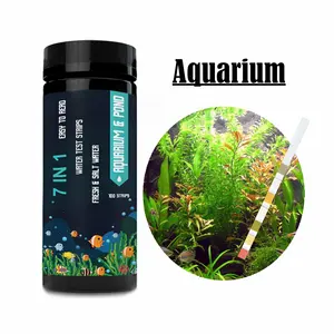 Kits de teste 7 em 1 para água e tanque de peixes, tiras de teste de água de aquário com nitrite, cloro e ph, carbonato de dureza