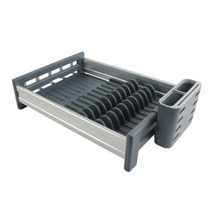 Escurridor de Platos Extensible de Aluminio con Bandeja de Drenaje, Escurridor de Platos Resistente a la Oxidación para Fregadero, Organizador de Almacenamiento Moderno para Cocina - Product Image 5