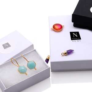 Pendientes de aro Druzy naturales a la moda para mujer, piedras preciosas de latón de plata de ley en forma de pera, regalo de estilo popular-Worthycharm - Product Image 6