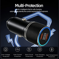 Adaptateur universel pour allume-cigare 12 V 75 W, double charge rapide USB Type-C, chargeurs de voiture en métal, chargeur rapide Type-C pour voiture