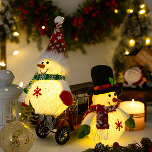 Santa Snowman <b>Lights</b> Handmade <b>Battery</b>-<b>powered</b> LED Ornament <b>Light</b> Eco-friendly Modern Non-woven Fabric Children's Gift Christmas - Product Image 2