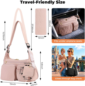 Borsa fasciatoio personalizzata 2-in-1: Borsa a tracolla per passeggino e borsa da mamma, 13L, leggera, da viaggio, per neonati, lavoro, pendolarismo, palestra - Product Image 2