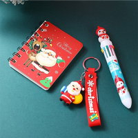 Carnet de Noël portable pour bureau et études, ensemble de carnet à boucle de Noël avec pochette pour stylo et bloc-notes, cadeau pour étudiant