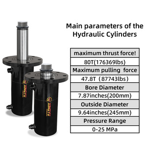 Cylindres hydrauliques robustes de 80 tonnes pour fendeuses de bois, presse à balles et machines de levage – Produits transfrontaliers en stock des fabricants - Product Image 2