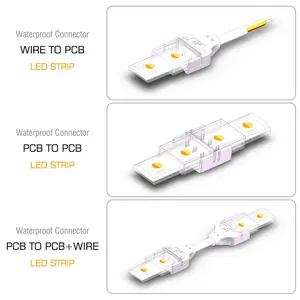 Smd 2 핀 12mm rgb cct 6pin led 스트립 라이트 와이어 솔더리스 커넥터 3pin 8mm 4pin