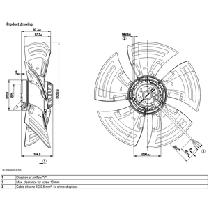 พัดลมแกน ebmpapst รุ่น A4E350-AN02-01 ขนาด 350 มม. กำลังไฟ 165 วัตต์ แรงดันไฟฟ้า 230 โวลต์ AC พัดลมไฟฟ้า พัดลมปรับอากาศ พัดลมระบายความร้อนแบบแกน พัดลมสำหรับเครื่องทำความเย็น - Product Image 2
