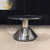 Nouvelle table basse de salon moderne de luxe durable en acier inoxydable doré avec plateau en verre pour mariage et réceptions