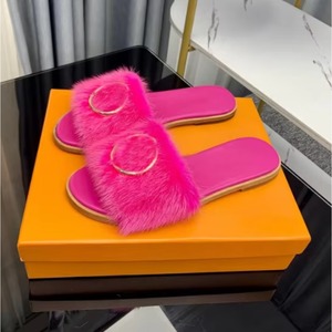 Luxury women's <b>sandals</b>, perfect for outdoor wear, adorned with metal rings, slip-resistant and fluffy, stylish and trendy. - Product Image 2
