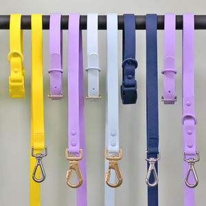 Bajo MOQ PVC color encantador perro Correa y collar ajustable partido metal hardware mascota <span class=keywords><strong>boutique</strong></span> más barato al por mayor - Product Image 1