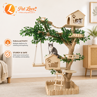 En gros Grande structure d'activités et lit pour chat en bois massif avec griffoir en sisal, résistante aux griffures, jouet multifonction pour animaux de compagnie pour appartements