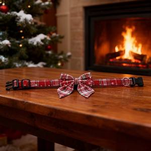 <span class=keywords><strong>Collar</strong></span> Antipérdida para Mascotas con Lazo Creativo de Nuevo Estilo, <span class=keywords><strong>Collar</strong></span> Ajustable Multicolor con Temática Navideña para Perros y Gatos, como Regalo para Dueños de Mascotas - Product Image 1