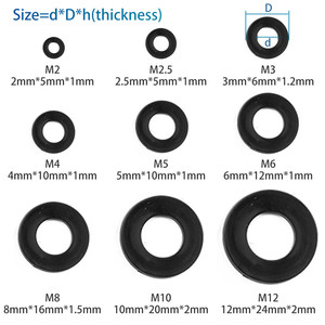 Wholesale Factory Price Flat Plastic Nylon White & Black <b>Washers</b> M2.5 M3 M4 M5 <b>M6</b> M12 Standards Plain - Product Image 2
