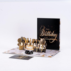 Carte d'anniversaire 3D pop-up avec design de gâteau à bougie lumineuse pour les célébrations - Product Image 2