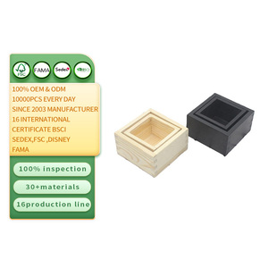 <span class=keywords><strong>Caja</strong></span> de Almacenamiento Cuadrada de Madera de Pino Personalizada, Sin Procesar, Sin Cubrir, para Regalos DIY - Product Image 1