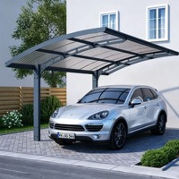 Kanopi Carport Aluminium Modern Satu Sisi Melengkung dengan Atap Logam untuk Parkir Atap Komersial, Villa, dan Halaman Terbuka