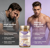 Capsules en vrac OEM 1500mg L-Arginine Citrulline Complexe de précurseur d'oxyde nitrique pour adultes et femmes enceintes souhaitant maintenir une santé optimale