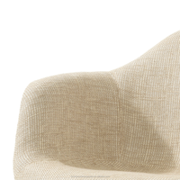 Chaise de salle à manger avec accoudoirs, style européen moderne, revêtement en tissu, pieds en bois de hêtre, pour restaurant DC-311DV