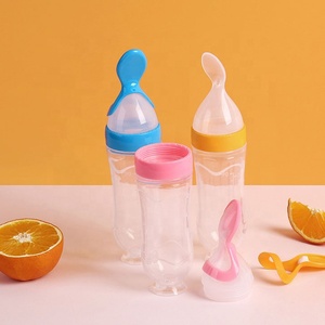 Botella de Silicona Reutilizable de Alta Calidad, Libre de BPA, <span class=keywords><strong>para</strong></span> Alimentar Bebés, Dispensador de Alimentos con Cuchara <span class=keywords><strong>para</strong></span> Pasta de Arroz - Product Image 5