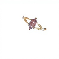 Bague Artemis Tear en tungstène incrustée de pierres précieuses améthyste violet clair taille marquise, style luxe léger et polyvalent