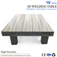Table de soudage industrielle 3D D16 D28, nitrurée, perforée, modulaire, pour travaux de soudage en position