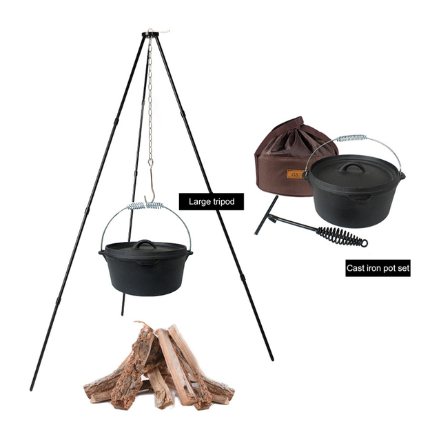 Tripod Hanging BBQ Barbecue Charcoal Grills for Outdoor Camping