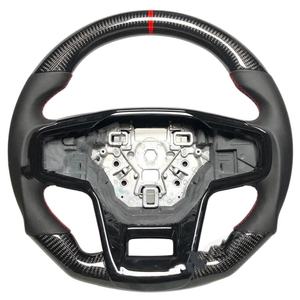 Accessoires intérieurs de voiture Volant en fibre de carbone pour <span class=keywords><strong>Ford</strong></span> <span class=keywords><strong>Mustang</strong></span> GT Shelby GT500 GT350 2018 2019 2020 2021 <span class=keywords><strong>2022</strong></span> - Product Image 1