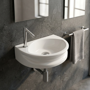 Lavabo rectangulaire blanc en céramique sur pied pour salle de bain, écologique et moderne, idéal pour hôpitaux et villas - Product Image 3
