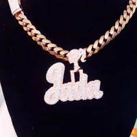 Jasen bijoux sur mesure Hip Hop glacé Moissanite diamants 925 en argent Sterling nom lettres pendentif breloques pour cadeau d'anniversaire