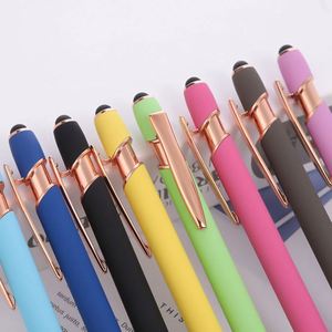 Rose <b>Gold</b> Aluminum Click <b>Pen</b> Custom Engraved Logo Stylus <b>Pens</b> for Promotional Gifts - Product Image 2