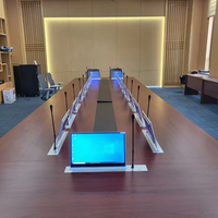 Table de conférence intelligente motorisée pour système de conférence sans papier, moniteur de bureau dissimulé, élévateur LCD avec microphone pour bureau