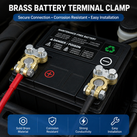 HJYAJZT 12V Bornes de batterie en cuivre à sertir, bornes de batterie à déconnexion rapide, jeu de pinces pour voiture, camion, fourgonnette, camping-car, bateau, 1 paire