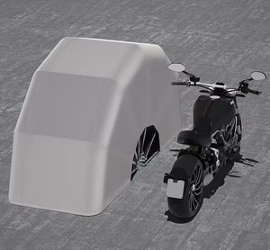 Abri rétractable pour moto, housse de moto personnalisée en tissu Oxford, housse de protection imperméable/résistante aux UV/résistante aux intempéries - Product Image 6