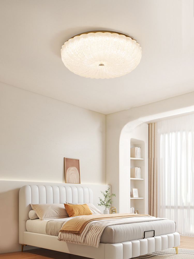 Full Spectrum Bedroom Ceiling Lamp Light Luxury New Internet Celebrity Shell Modern Simple French Master Bedroom Pumpkin Lantern