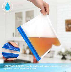 कस्टम लोगो पर्यावरण से Biodegradable Ziplock Leakproof भोजन दोपहर के भोजन के नाश्ता भंडारण पीवीसी पैकेजिंग बैग फ्रीजर Peva पुन: प्रयोज्य सैंडविच बैग - Product Image 2