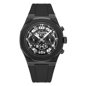 Montre-bracelet chronographe à quartz en acier inoxydable avec fermoir papillon simple pour une fonction d'étanchéité quotidienne 5ATM - Product Image 1