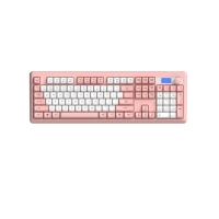 Clavier à membrane sans fil USB Type-C 2,4 GHz 910 personnalisable avec écran et bouton multifonction, 104 touches, trois modes