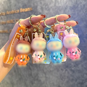 Luckykoo Cute 3D Doll Couple Bag Pendant Car Key Small Gift Wholesale Bubu Sheep <b>Keychain</b> - Product Image 1
