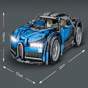 새로운 도착 MORK 1:14 블루 Bugatti 모델 자동차 작은 빌딩 블록 DIY 장난감 모든 레고 장난감