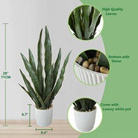 Plante artificielle de Sansevieria verte en pot blanc, fabriquée en Chine par Bossion
