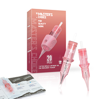 20 aiguilles universelles pour maquillage permanent (PMU) et tatouage, pour lèvres, sourcils (Nano Brow, Hairstroke), avec poignée en silicone