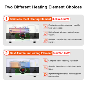 Electric Bathroom Hot Heater Shower 220V 5.5KW Fast Hot with Digital Display Supply Endless Hot Water Water Tankless <b>Bath</b> - Product Image 4
