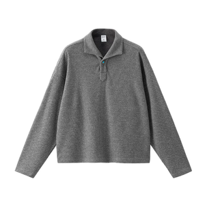 T-Shirt da <span class=keywords><strong>uomo</strong></span> stile italiano colletto intero autunno nuovo vecchio denaro a manica lunga con risvolto per il tempo libero per Polo - Product Image 3