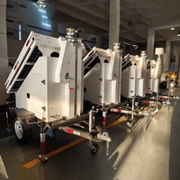 Remorque de surveillance solaire mobile pour travaux de construction, avec panneaux solaires et caméra, pour la surveillance agricole