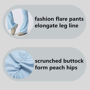 <span class=keywords><strong>Pantalones</strong></span> acampanados sólidos para mujer, venta al por mayor, mallas deportivas para Yoga, gimnasio, Push Scrunched, glúteos, entrenamiento, ropa deportiva, mallas deportivas de talla grande - Product Image 2