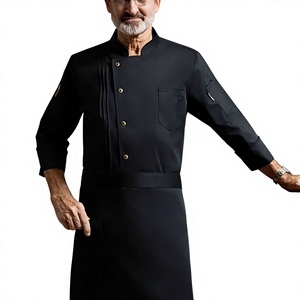 Unisex Short Sleeve Chef Jacket White Polyester/Cotton Woven Button Closure Restaurant Bar Uniform - Product Image 2